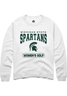 Michigan State Spartans Mens White Women's Golf Long Sleeve Crew Sweatshirt