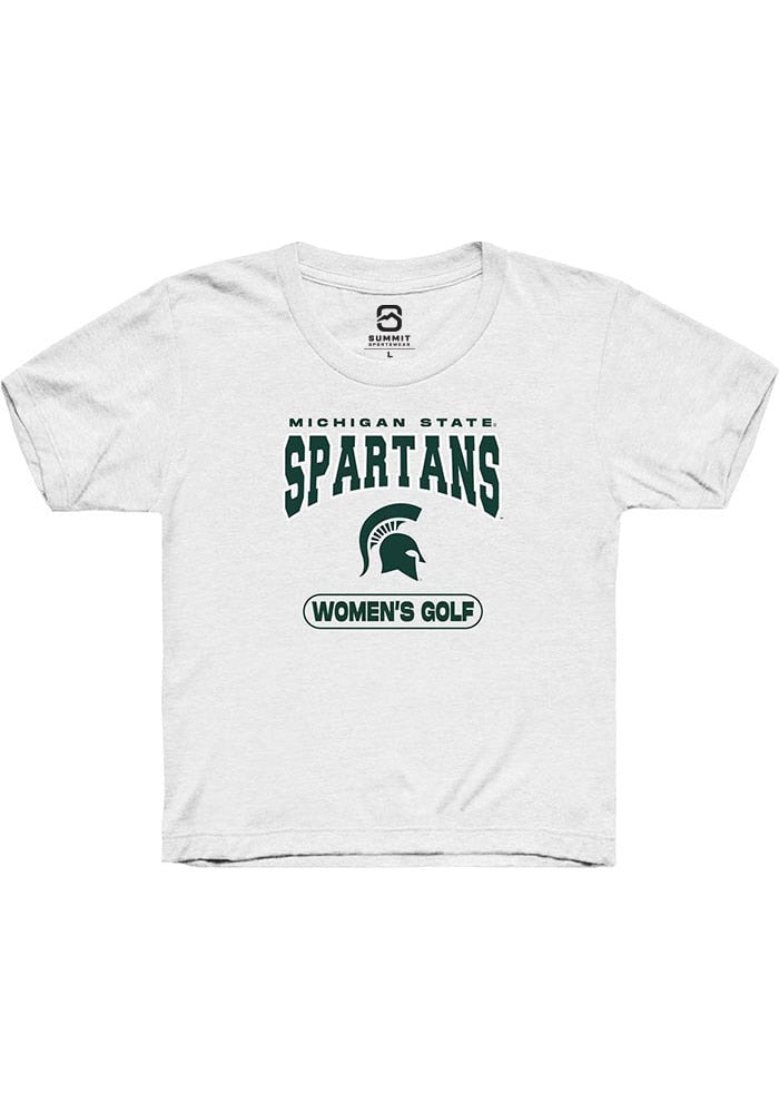 Michigan State Spartans Youth White Women's Golf Short Sleeve T-Shirt