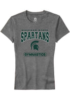 Michigan State Spartans Womens Grey Gymnastics Short Sleeve T-Shirt