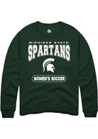 Michigan State Spartans Mens Green Women's Soccer Long Sleeve Crew Sweatshirt