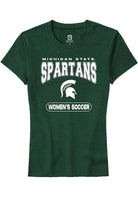 Michigan State Spartans Womens Green Women's Soccer Short Sleeve T-Shirt