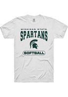 Michigan State Spartans White Softball Short Sleeve T-Shirt