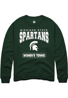 Michigan State Spartans Mens Green Women's Tennis Long Sleeve Crew Sweatshirt