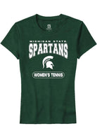 Michigan State Spartans Womens Green Women's Tennis Short Sleeve T-Shirt