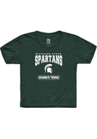 Michigan State Spartans Youth Green Women's Tennis Short Sleeve T-Shirt