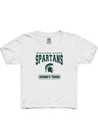 Michigan State Spartans Youth White Women's Tennis Short Sleeve T-Shirt