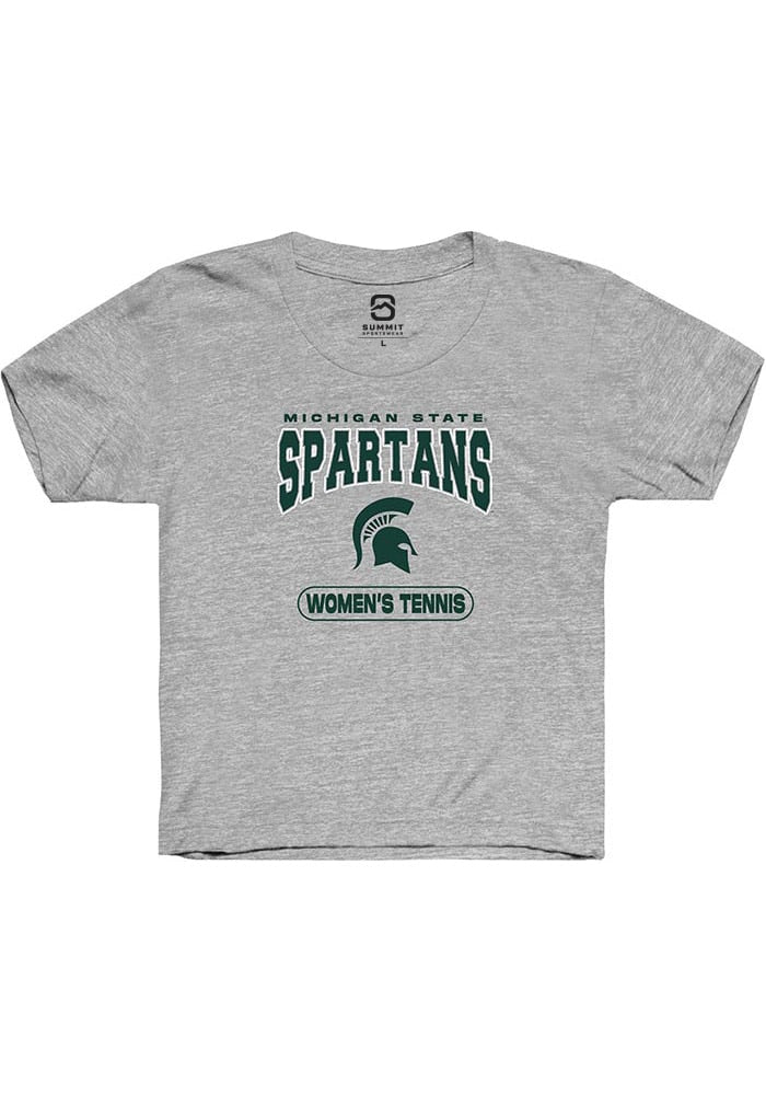 Michigan State Spartans Youth Grey Women's Tennis Short Sleeve T-Shirt