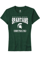 Michigan State Spartans Womens Green Women's Track & Field Short Sleeve T-Shirt