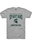 Michigan State Spartans Grey Women's Track & Field Short Sleeve T-Shirt