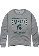 Michigan State Spartans Mens Grey Women's Track & Field Long Sleeve Crew Sweatshirt