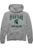 Michigan State Spartans Mens Grey Women's Track & Field Long Sleeve Hoodie