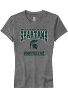Michigan State Spartans Womens Grey Women's Track & Field Short Sleeve T-Shirt
