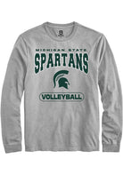 Michigan State Spartans Grey Volleyball Long Sleeve T-Shirt