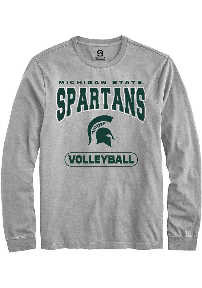 Michigan State Spartans Grey Volleyball Long Sleeve T-Shirt