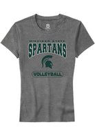 Michigan State Spartans Womens Grey Volleyball Short Sleeve T-Shirt