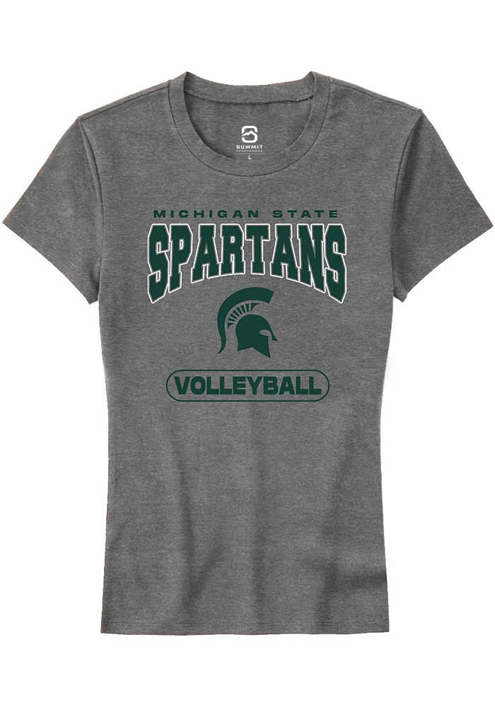 Michigan State Spartans Womens Grey Volleyball Short Sleeve T-Shirt