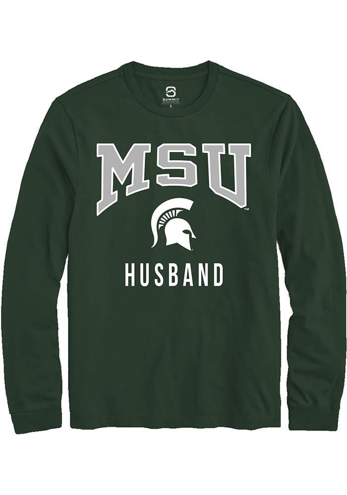 Michigan State Spartans Green Husband Long Sleeve T-Shirt