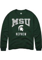Michigan State Spartans Mens Green Nephew Long Sleeve Crew Sweatshirt