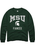 Michigan State Spartans Mens Green Fiancée Long Sleeve Crew Sweatshirt