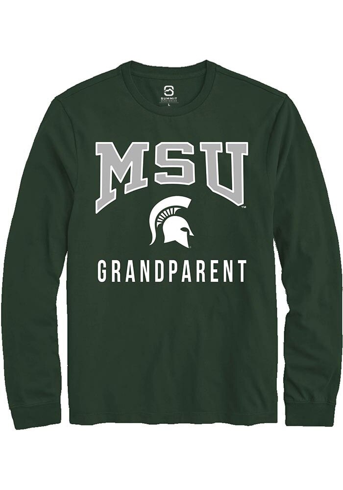 Michigan State Spartans Green Grandparent Long Sleeve T-Shirt