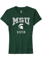 Michigan State Spartans Womens Green Sister Short Sleeve T-Shirt