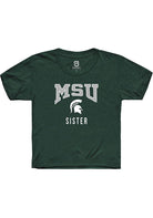 Michigan State Spartans Youth Green Sister Short Sleeve T-Shirt
