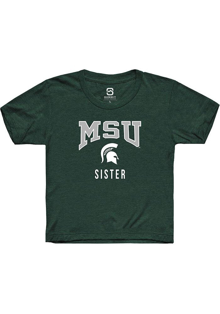 Michigan State Spartans Youth Green Sister Short Sleeve T-Shirt