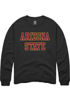 Arizona State Sun Devils Mens Black Straight Block Long Sleeve Crew Sweatshirt
