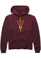 Arizona State Sun Devils Mens Maroon Primary Logo Long Sleeve Hoodie