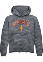 Arizona State Sun Devils Mens Charcoal Arch Logo Long Sleeve Hoodie