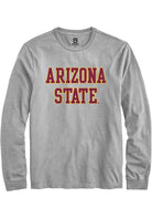 Arizona State Sun Devils Grey Straight Block Long Sleeve T-Shirt
