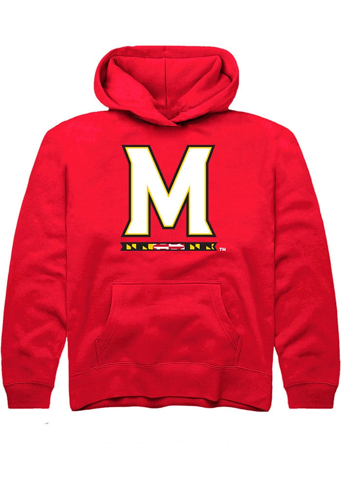 Maryland Terrapins Youth Red Primary Long Sleeve Hoodie