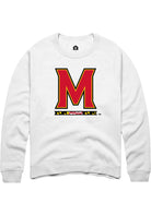 Maryland Terrapins Mens White Primary Long Sleeve Crew Sweatshirt