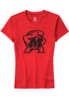 Maryland Terrapins Womens Red Alt Logo Short Sleeve T-Shirt