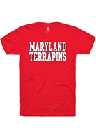 Maryland Terrapins Red Straight Block Short Sleeve T-Shirt