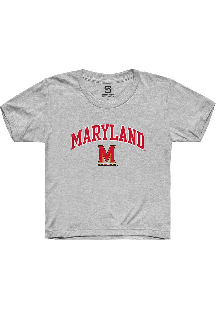Maryland Terrapins Youth Grey Arch Logo Short Sleeve T-Shirt