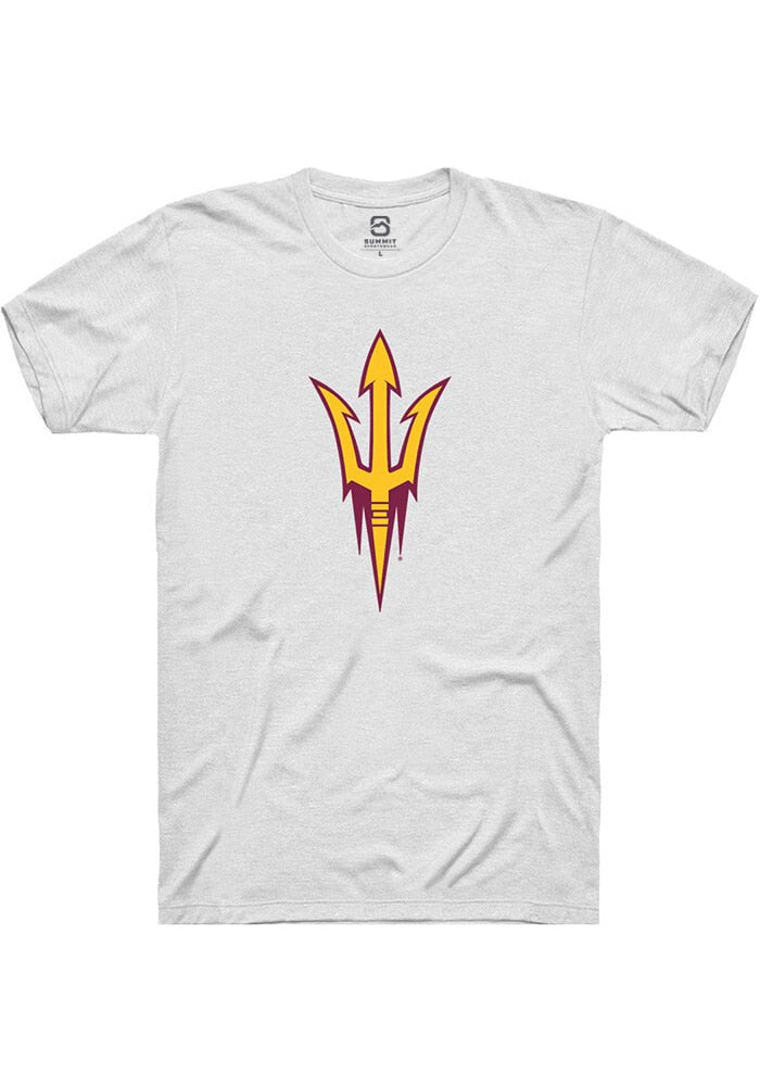 Arizona State Sun Devils White Primary Logo Short Sleeve T-Shirt