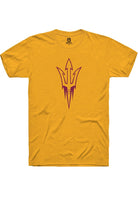 Arizona State Sun Devils Gold Primary Logo Short Sleeve T-Shirt