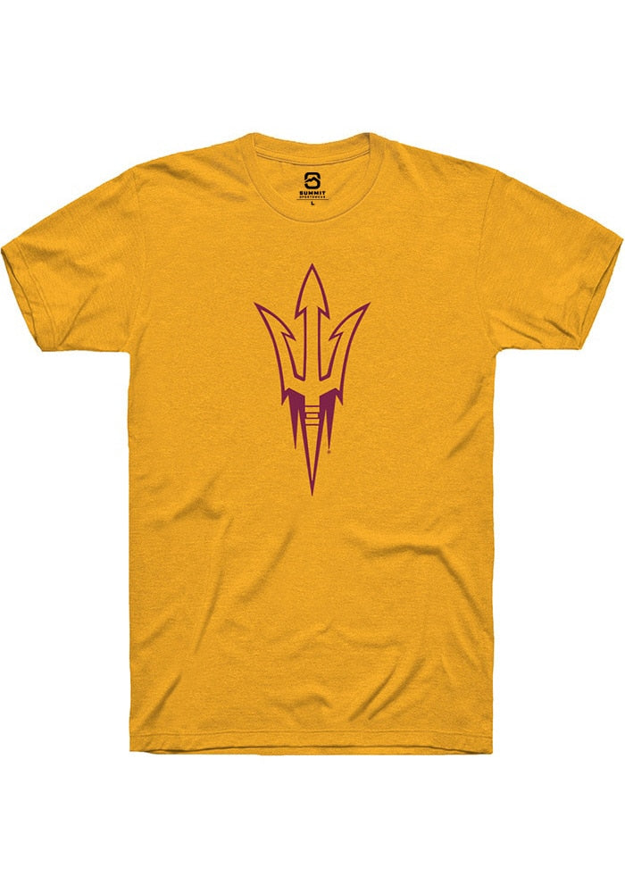 Arizona State Sun Devils Gold Primary Logo Short Sleeve T-Shirt
