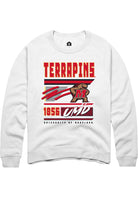 Maryland Terrapins Mens White Retro Long Sleeve Crew Sweatshirt