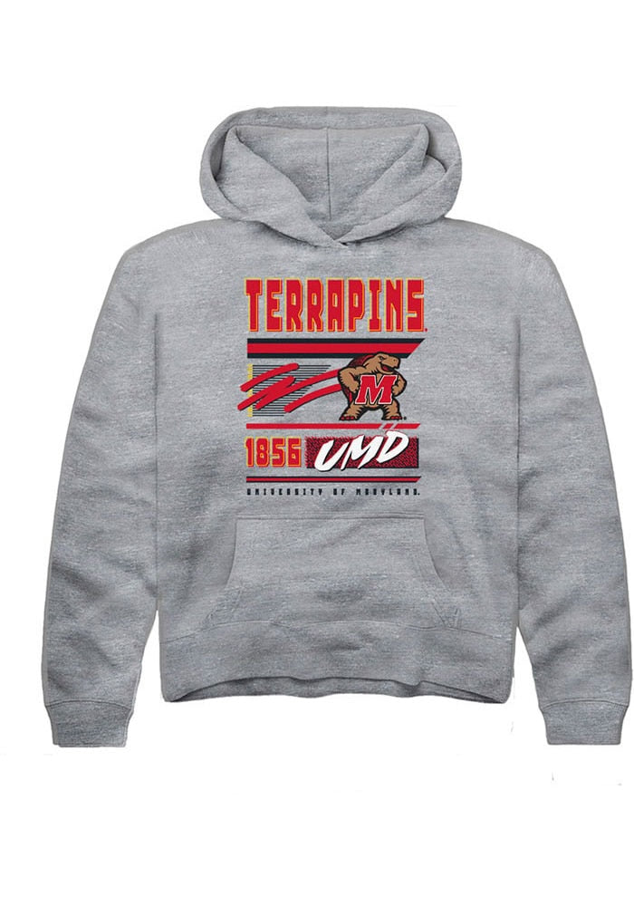Maryland Terrapins Youth Grey Retro Long Sleeve Hoodie