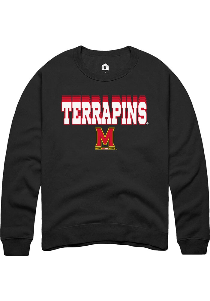 Maryland Terrapins Mens Black Repeat Long Sleeve Crew Sweatshirt