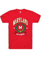 Maryland Terrapins Red Alumni Wreath Short Sleeve T-Shirt