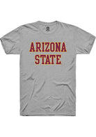 Arizona State Sun Devils Grey Straight Block Short Sleeve T-Shirt