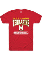 Maryland Terrapins Red Baseball Short Sleeve T-Shirt