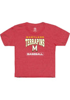 Maryland Terrapins Youth Red Baseball Short Sleeve T-Shirt