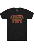 Arizona State Sun Devils Black Straight Block Short Sleeve T-Shirt
