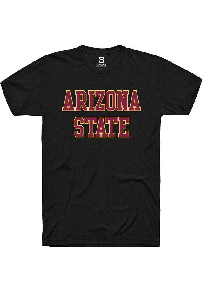 Arizona State Sun Devils Black Straight Block Short Sleeve T-Shirt