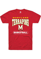 Maryland Terrapins Red Basketball Short Sleeve T-Shirt