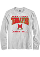Maryland Terrapins White Basketball Long Sleeve T-Shirt